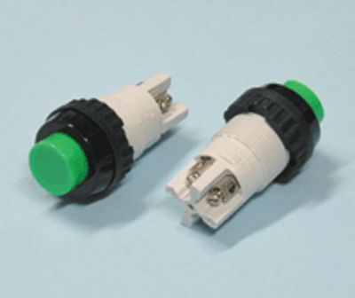 Tryckknapp stängande 2xOFF-(ON) 2A 250Vac grön
