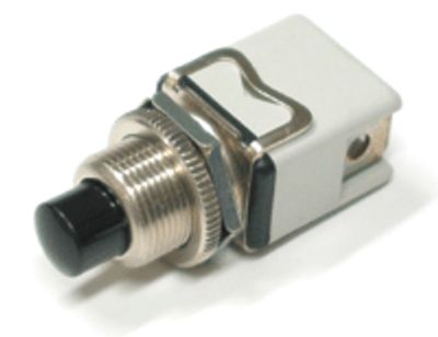 Knapp, öppningsbar 1xON-(OFF), 4A 250Vac, svart