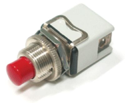Knapp, öppningsbar 1xON-(OFF), 4A 250Vac, röd
