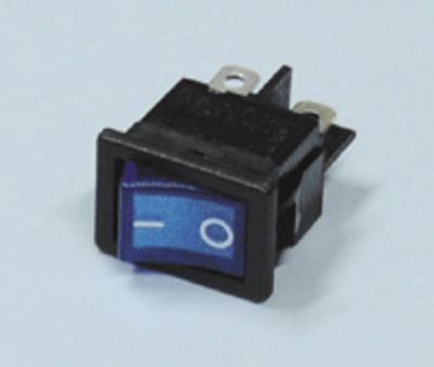 Vippströmbrytare med ljus 6A 250Vac 2xON-OFF blå