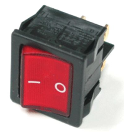 Vippströmbrytare med lampa 6A 2xON-OFF röd