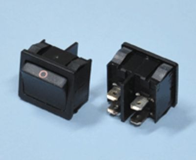 Vippströmbrytare 4A 2xAV-(PÅ) svart