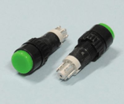 Tryckknapp stängande + öppnande 0,5A 24V grön