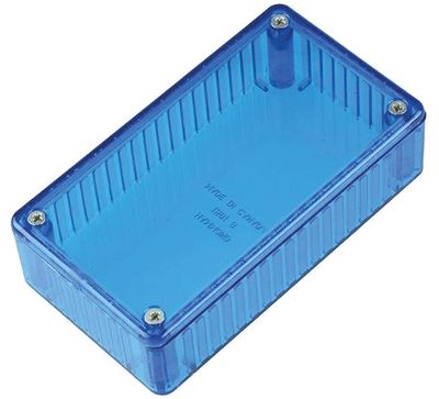 Plastfodral 112x62x31mm blått/genomskinligt (1591BTBU)