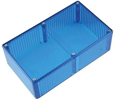 Plastfodral 191x110x61mm blått/genomskinligt (1591ETBU)