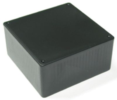 Plastlåda 120x120x59mm svart