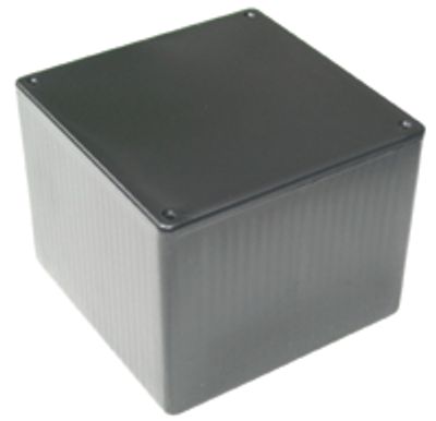 Plastlåda 120x120x94mm svart