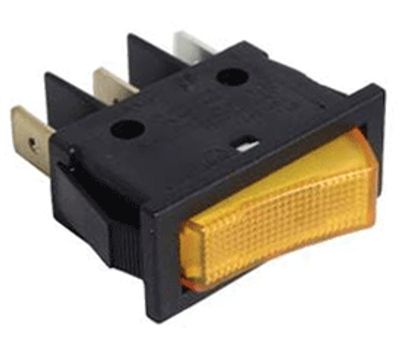 Vippströmbrytare med lampa 16A 250Vac 1xAV-PA gul