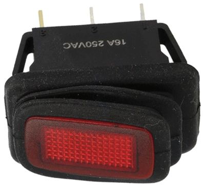 Vippströmbrytare med lampa 16A 250Vac IP65 1xAV-PA röd