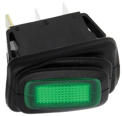 Vippströmbrytare med lampa 16A 250Vac IP65 1xAV-PA grön