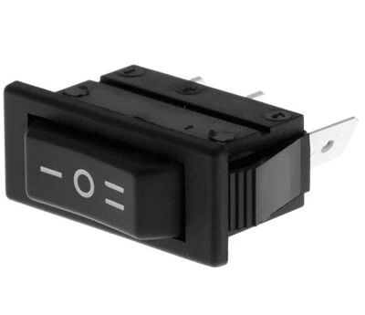 Vippströmbrytare 16A 250Vac 1xON-OFF-ON svart