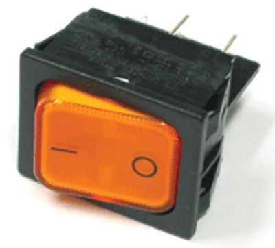 Vippströmbrytare med lampa 10A 2xON-OFF gul