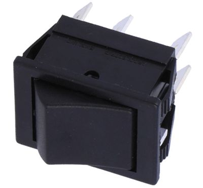 Vippströmbrytare 2xON-(ON) 16A 250Vac svart