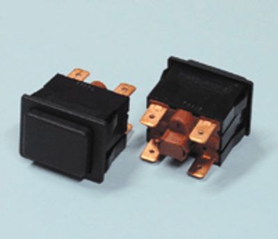 Tryckknapp återställbar 2xAV-(PÅ) 16A 250Vac svart