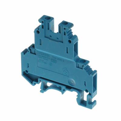 Rälsanslutning DIN-skena 2x4,0mm² blå