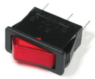 Vippströmbrytare med lampa 10A 1xON-OFF, röd