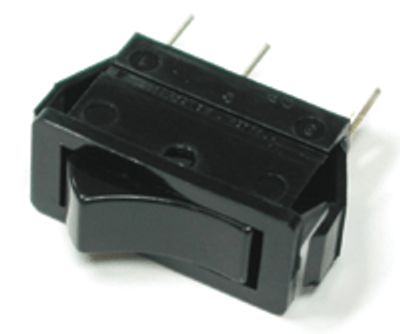 Vippströmbrytare 16A 1xON-OFF-ON, svart