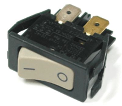 Vippströmbrytare 10A 2xON-OFF, svart/grå