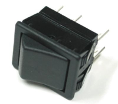 Vippströmbrytare 16A 2xON-OFF-ON, svart