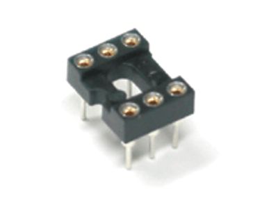 IC-sockel för 6-polig, förgylld