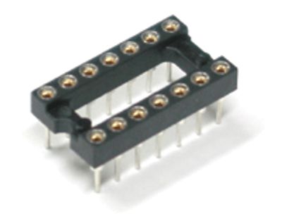 IC-sockel förgylld 14-polig