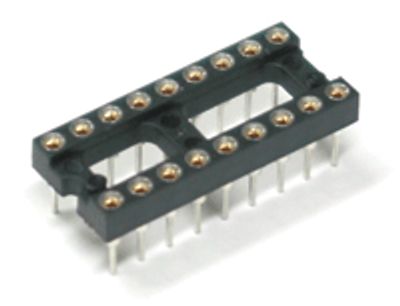 IC-sockel förgylld 18-polig