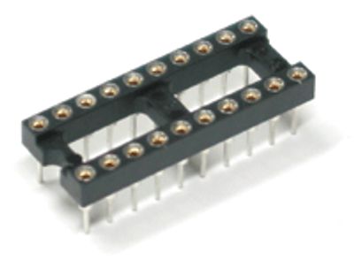 IC-sockel förgylld 20-polig