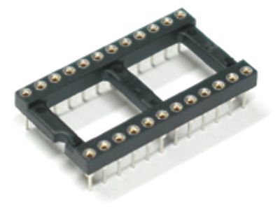 IC-sockel för 24-polig bred (15,24 mm) förgylld