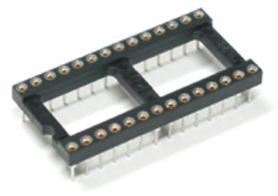 IC-sockel förgylld 28-polig bred (15,24 mm)