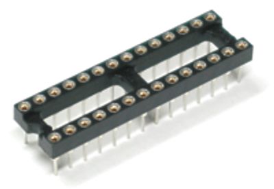 IC-sockel förgylld 28-polig smal (7,62 mm)