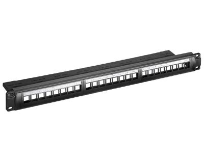Anslutningspanel för Keystone-panelkontakter 24 st 19" 1U svart