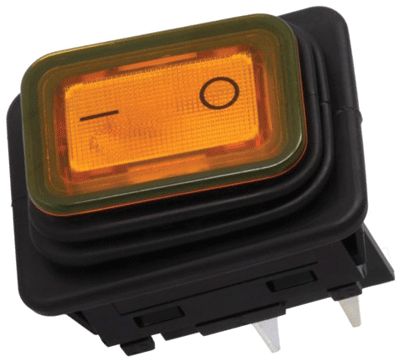 Vippströmbrytare med indikatorlampa 2xON-OFF IP65 gul