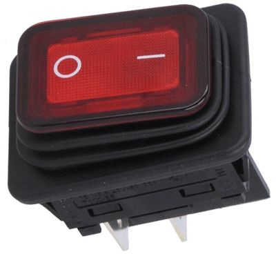 Vippströmbrytare med indikatorlampa 2xON-OFF IP65 röd