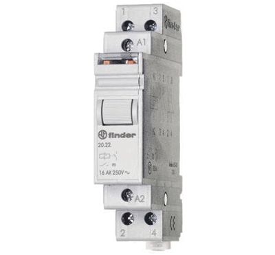 Impulsrelä för DIN-skena 2xON-OFF 24Vac 16A