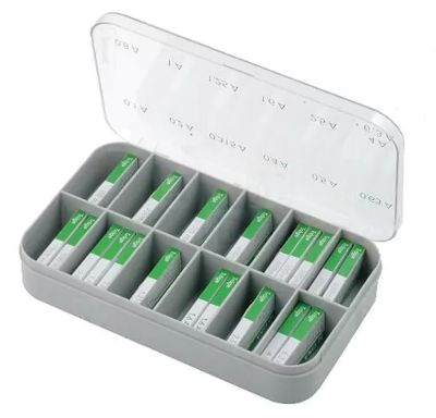 Glasrörsäkringssortiment 5x20mm 0,1-6,3A långsam 200st (522.800)