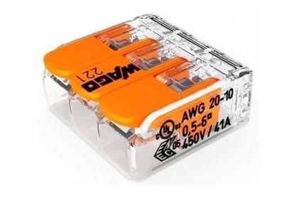 Kopplingsstycke 3-delad fjäderanslutning 0,5-6mm² (221-613)