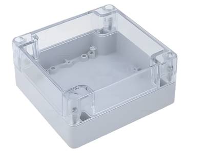 Plastlåda 120x120x60mm grå/transparent lock IP65 Plastlåda 120x120x60mm grå/transparent lock IP65