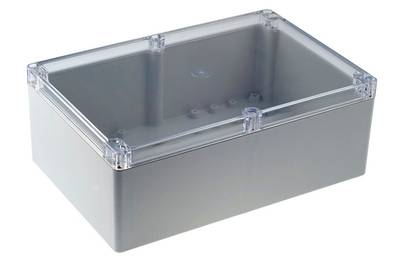 Plastlåda 240x160x90mm grå/transparent lock IP65 Plastlåda 240x160x90mm grå/transparent lock IP65