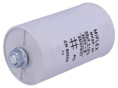 Motor kondensator 32uF 450Vac M8 Motor kondensator 32uF 450Vac M8