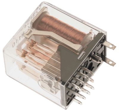 Effektrelä 4 växlande kontakter 24Vdc 2A *