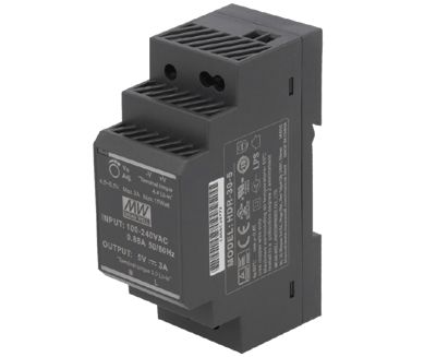 Strömkälla för switchade strömförsörjningar DIN-skena 5Vdc 3A 15W (HDR-30-5)