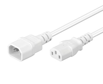 Förlängningskabel för kopplingsbox C13/C14 vit 1m
