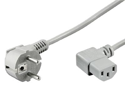 Kopplingskabel Schuko/C13 vinklad grå 1,8m *
