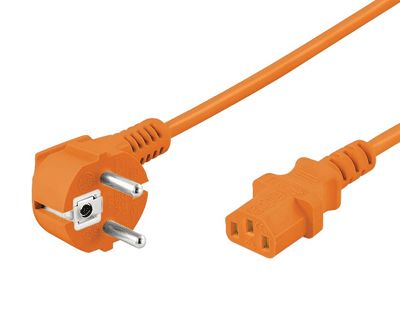 Kopplingskabel Schuko/C13 orange 2m