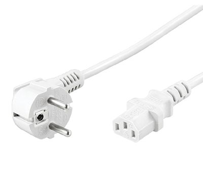 Kopplingskabel Schuko/C13 vit 2,5m