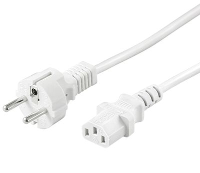 Kopplingskabel Schuko rak/C13 rak vit 1,5m
