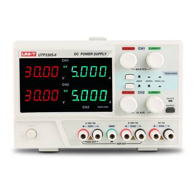 Justerbar laboratorieeffektkälla 2x0-32V 2x0-5A linjär