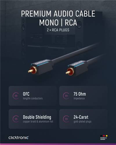 RCA-audiokabel 75ohm 3m