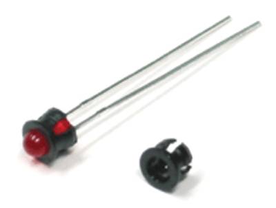 Monteringskrage 3 mm för lysdiod, plast