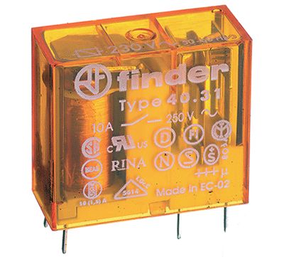 Kretskortrelä 1 växlande kontakt 48Vac 10A